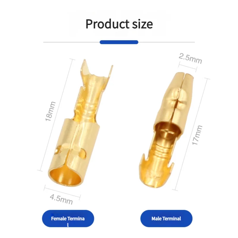 Automobile butt terminal flame retardant sheath diameter 4MM bullet male and female connector wire connector 30 sets