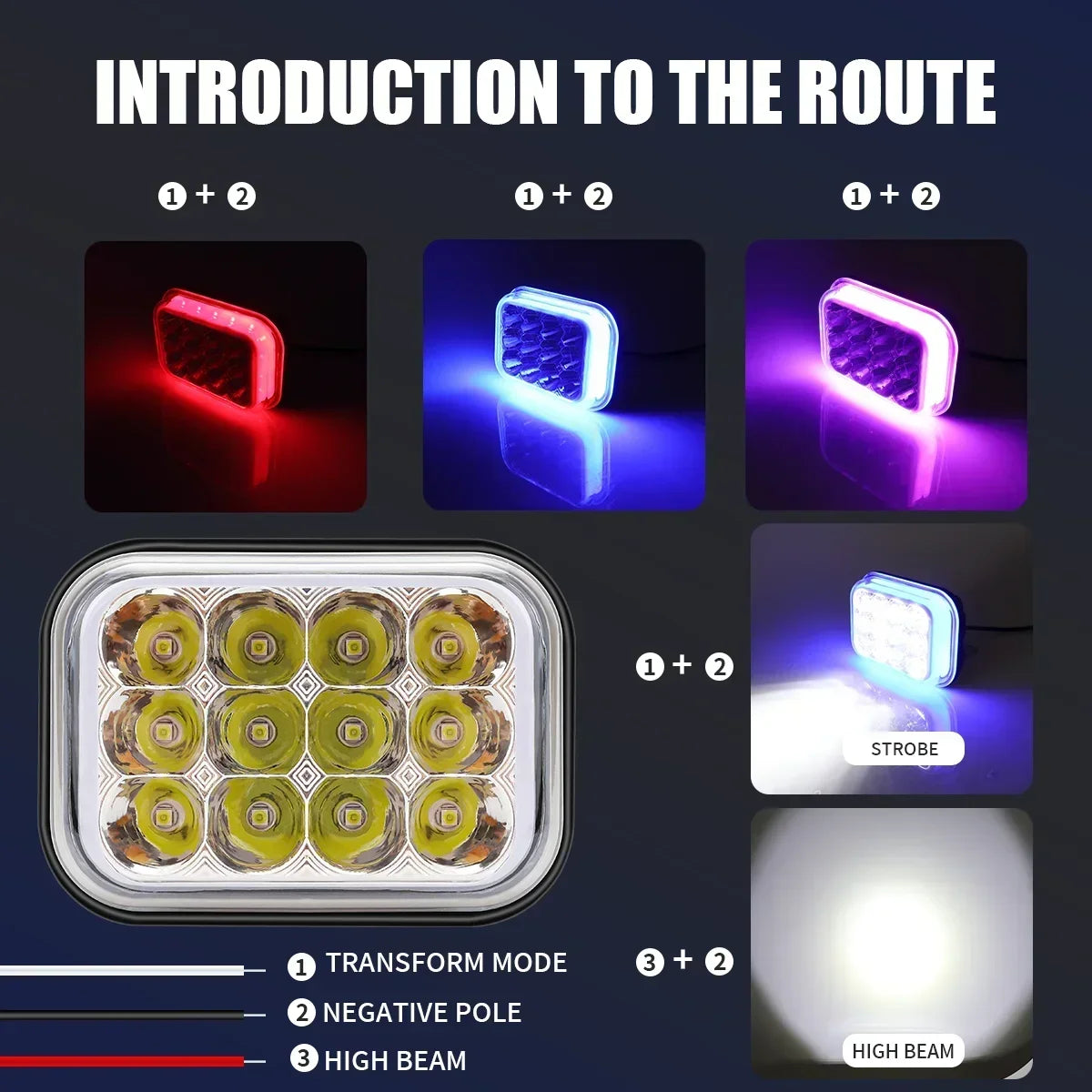 12 Led Strobe Motorcycle Headlight LED Switch Auxiliary Working Fog Lights Bulb Projector Headlight Motorbike Running Lamp Amagi