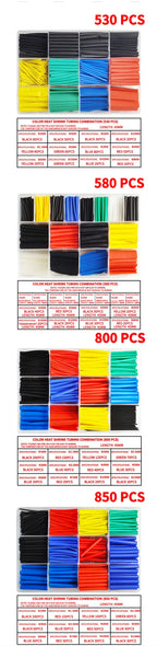530/560/580/800PCS Heat Shrink Tubing kit 2:1 Shrinkable Wire Shrinking Wrap Tubing Wire Connect Cover Protection