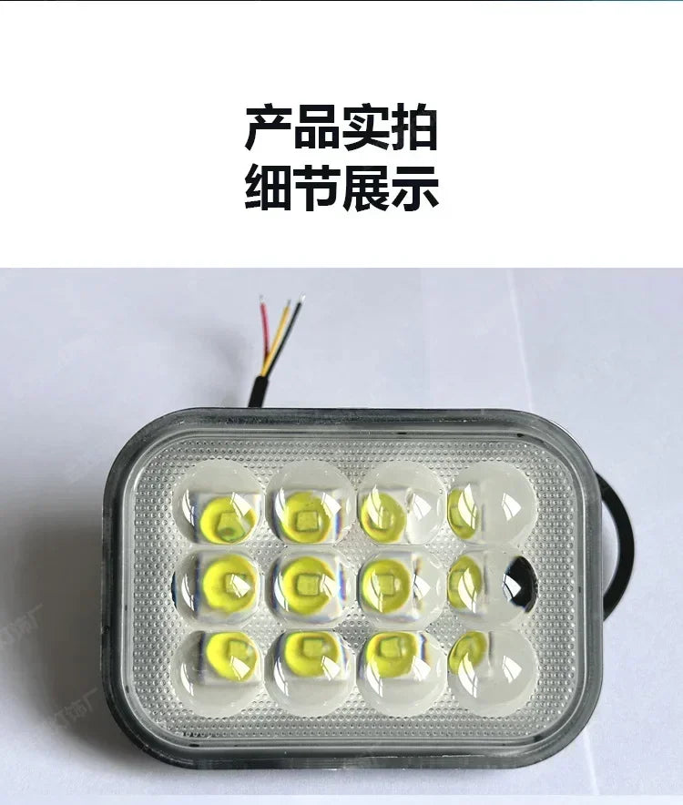 Motorcycle LED Spotlight White Red Blue Flashing Strobe Light High Low Beam DRL External Headlight With Bracket Amagi