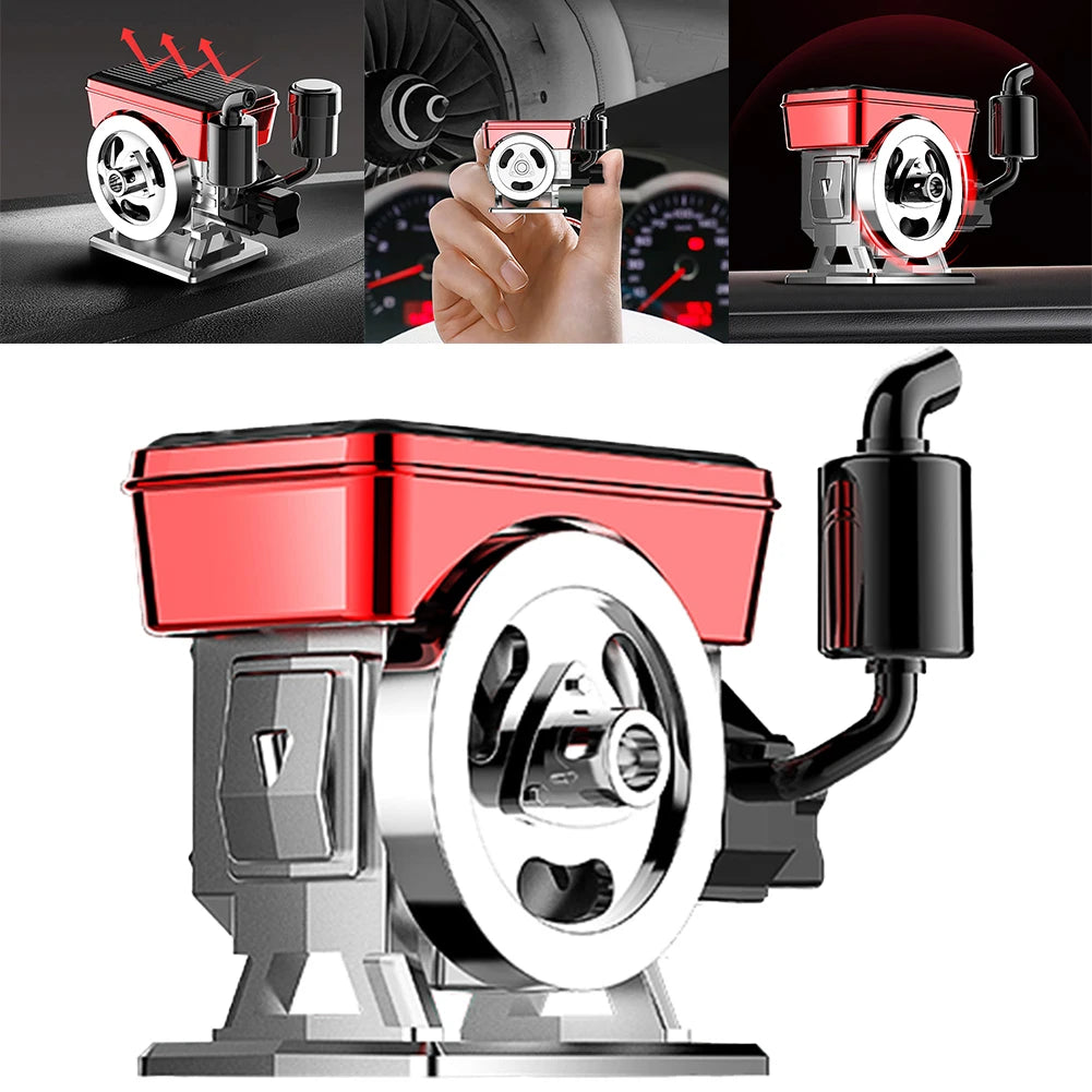 1 PCS  Car Solar  Powered Rotating Air Freshener  Diffuser Perfume Simulated Engine  Car  Purifier Engine Interior  Decorations