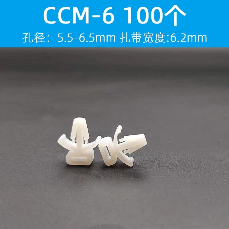 100pcs CCM series pin-type cable tie fixing seats, aircraft head isolation cable tie fasteners for cable organization and