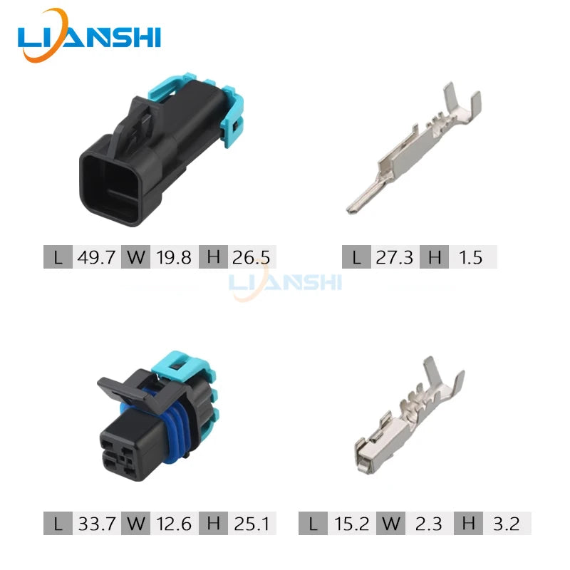 5set 12160482 12160825 For automotive electronic fuel pump plug 4pin harness connector terminal DJ7044B-1.5-11/21