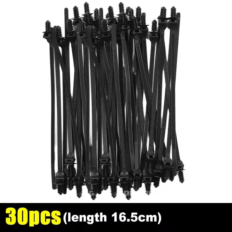 100/10pcs Nylon Self Locking Zip Tie Car Engine Bay Wiring Loom Retainer Clip Screw Mount Fastener Universal Car Wire Management