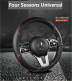 All Seasons Leather Diamond Steering Wheel Cover Universal Fit for 14 .5-15 Inch Durable Leather Cover Anti-Slip Veins Amagi