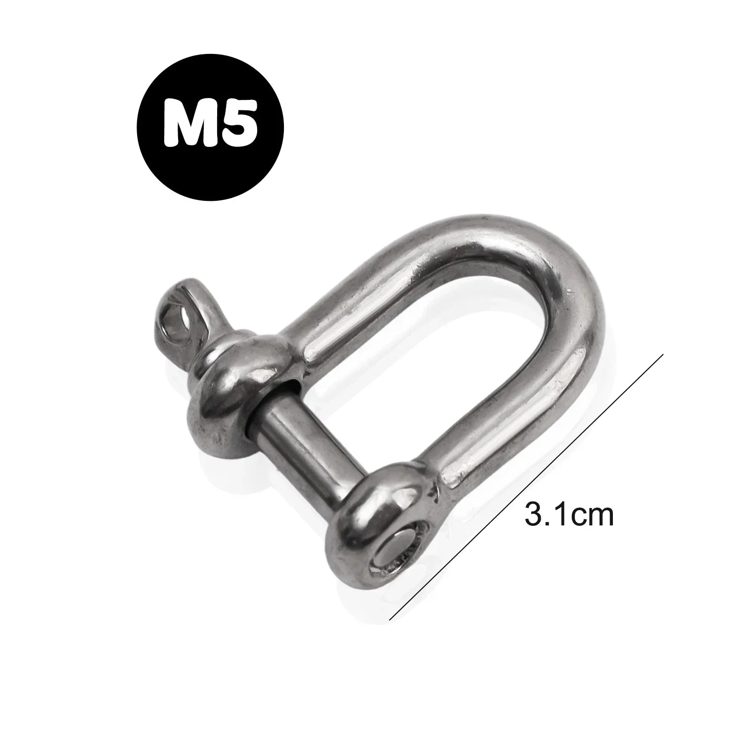 Stainless Steel D Ring Shackle HeavyDuty Ship Rigging Mooring Tow Recovery Clip Boat Vehicle Rope Chain Connector Metal Fastener