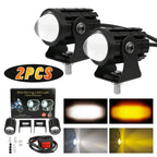 Motorcycle Mini Driving Light Dual Colo for Headlight Auxiliary Spotlight Lamp R ATV Scooter Moto Fog Light Accessorie 12V Amagi