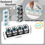 Keyboard Keychain Light Up Keyboard Keychain Stress Relief Clickable 4LEDs Button Toy for People with Anxiety Desk Decor Amagi