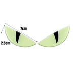 2-6Pcs Luminous Eyes Car Stickers 3D Reflective Demon Cat Eyes Sticker for Auto Motorcycle Night Light Warning Decoration Decals