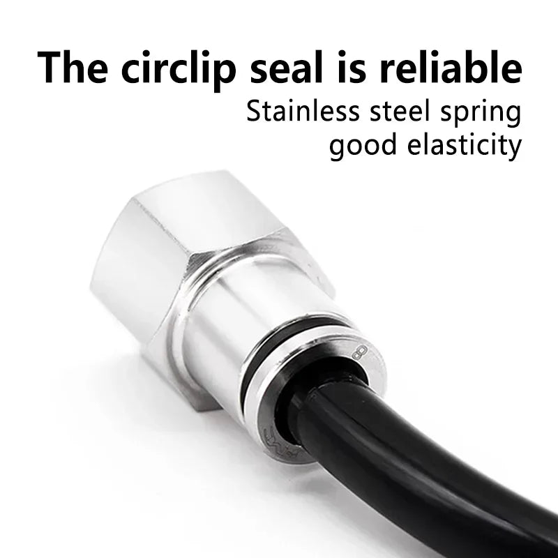304 Stainless Steel Quick-Connect Air Hose Fittings - BSP 1/8",1/4",3/8",1/2 Pneumatic Pipe Connectors with Corrosion Resistance