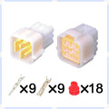 9 Pin Connector Waterproof 2.3 mm Male Female Connector Wiring Harness  Cable Plug FW-C-9M-W FW-C-9F-W Terminal White Black