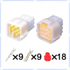 9 Pin Connector Waterproof 2.3 mm Male Female Connector Wiring Harness  Cable Plug FW-C-9M-W FW-C-9F-W Terminal White Black