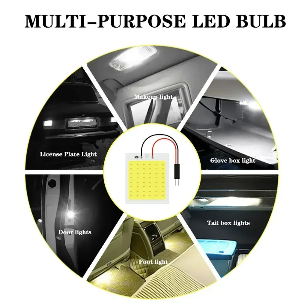 White Blue T10 Cob 16/24/36/48 SMD Car Led Vehicle Panel Lamps Auto Interior Reading Lamp Bulb Light Dome Festoon BA9S DC 12V Am