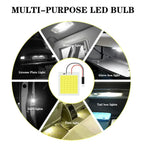 White Blue T10 Cob 16/24/36/48 SMD Car Led Vehicle Panel Lamps Auto Interior Reading Lamp Bulb Light Dome Festoon BA9S DC 12V Am