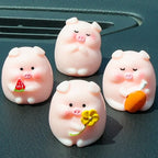 Cute Piggy Auto Interior Ornaments Resin Pink Pig Cartoon Toy Decoration Dashboard Desktop Office Garden Car Decor Accessories