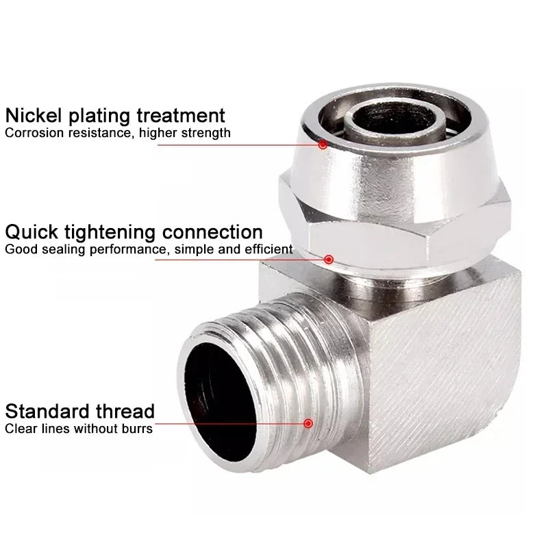 KPL Nickel-Plated Copper Pneumatic Quick Connector 1/8 1/4 3/8 1/2 Thread Fitting for Air Compressor Hydraulic System 4 6 8 10