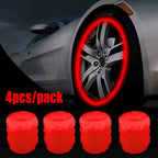 Luminous Valve Caps Car Tire Fluorescent Tyre Valve Stem Decor Luminous Cap Night Glowing Wheel Hub Nozzle Valve Caps