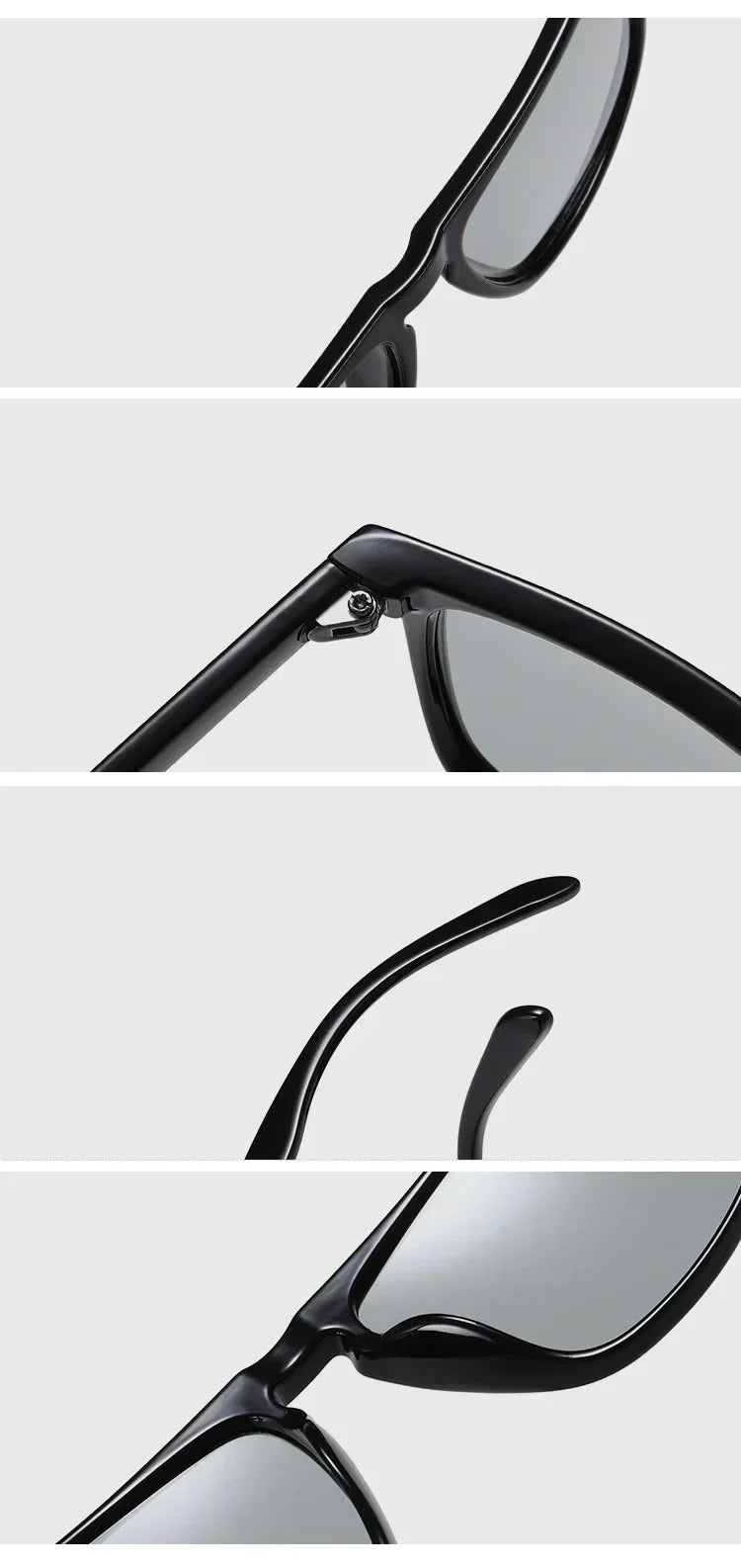 Available Trendy Flat Top Square Photochromic Glasses Stylish Sports Eyewear for Car Running Driving Vacation Travel and Fishing