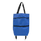 Foldable Portable Hand-Pulled Shopping Cart Vegetable Buying Waterproof Trolley Small Pushcart Handy Wheel Handbag Shopping Amag