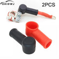 2pcs Rubber Car Motorcycles Battery Negative Positive Terminal Cover Cap Boot Insulating Protector Replacement Batteries