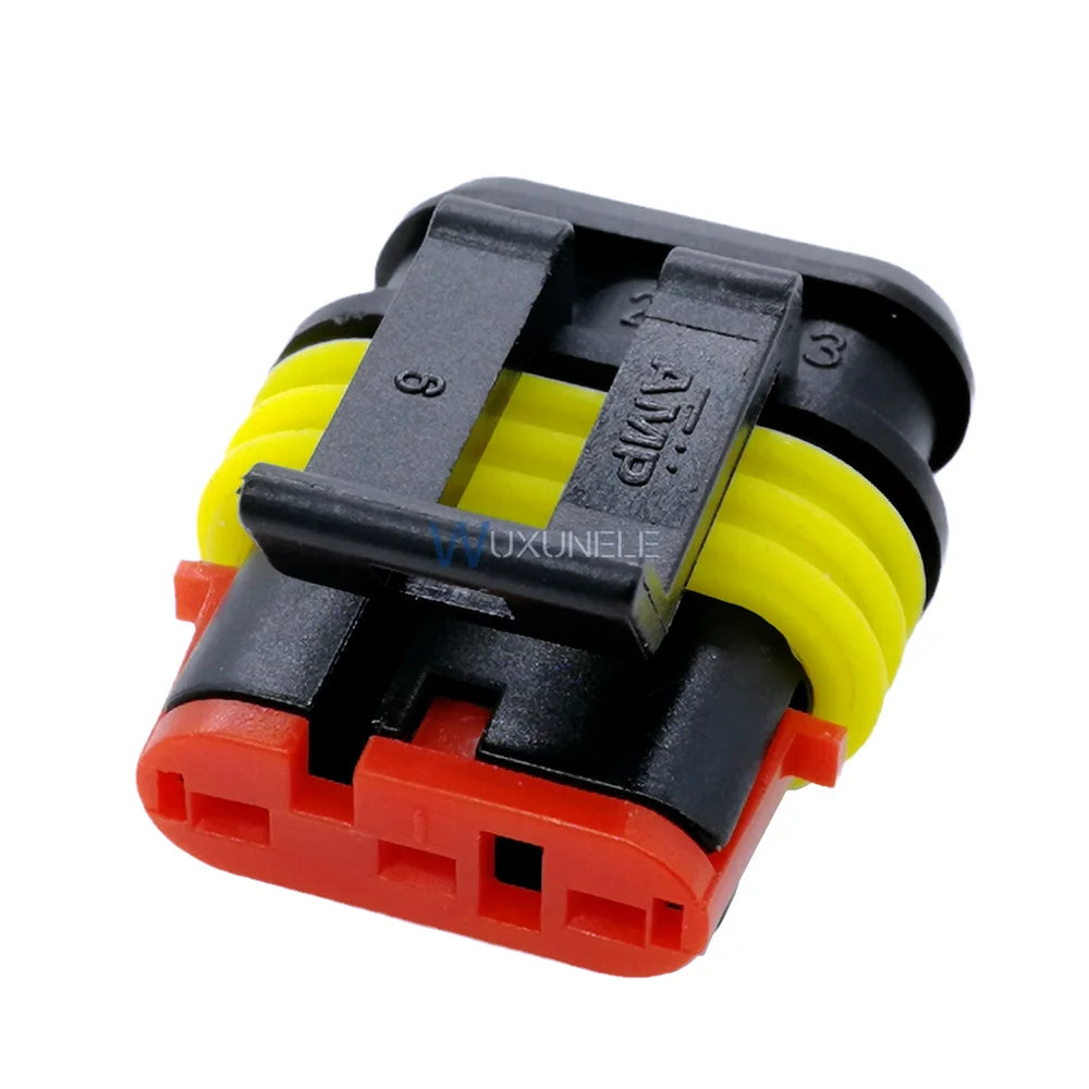 50 Sets 3 Pin Automotive AMP 282087-1 Sealed Wire Connector