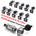 PLS20 WS20 TP20 Aviation Connector 20mm Opening Diameter 2-12 Pin Male Female Circular Plug Socket Metal Shell Waterproof IP67