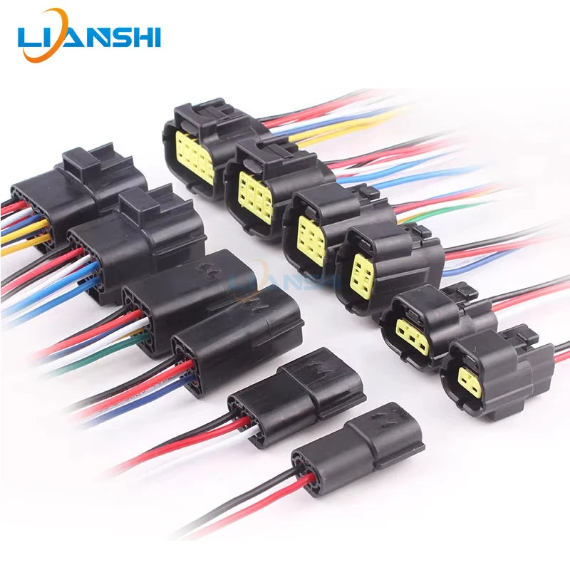 AMP connector, automotive waterproof plug terminal connector, 4/6/8/12-core male and female mating 1.8 series plug