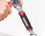 52-in-1 Car Tools Multifunctional Socket Wrench Set Metric 8-19mm SAE 5/16"-3/4 Non-Slip Handle 360 Degree Swivel Head Universal