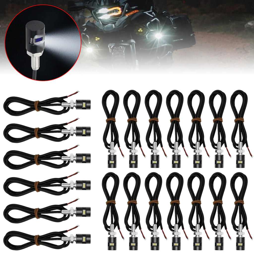 Mini Turn Signal Eagle Eye Shape Tail Rear Light Brake Fog Lamp Bulb Motorcycle Signal Lamp LED License Plate Light Accessories