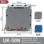 Premium Brass UK Screw Clamp Connector for Wiring, DIN Rail - Mounted,UK1.5N, 2.5B, 3N, 5N, 6N, 10N, 16N, 25N, 35N, 50N