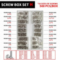 500Pcs/Box M1.2 M1.4 M2 Universal Mini Small Screws Nuts Assortment Kit For Sunglass Watch Eye Glasses Clock Laptop Repair Tools