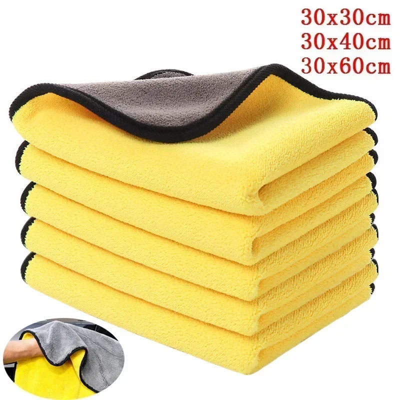 Car Wash Towels Cleaning Cloth Absorbent Dry Cloth General Purpose Microfiber Towel Thickened Yellow 30/40/60cm Amagi