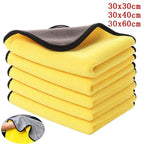 Car Wash Towels Cleaning Cloth Absorbent Dry Cloth General Purpose Microfiber Towel Thickened Yellow 30/40/60cm Amagi