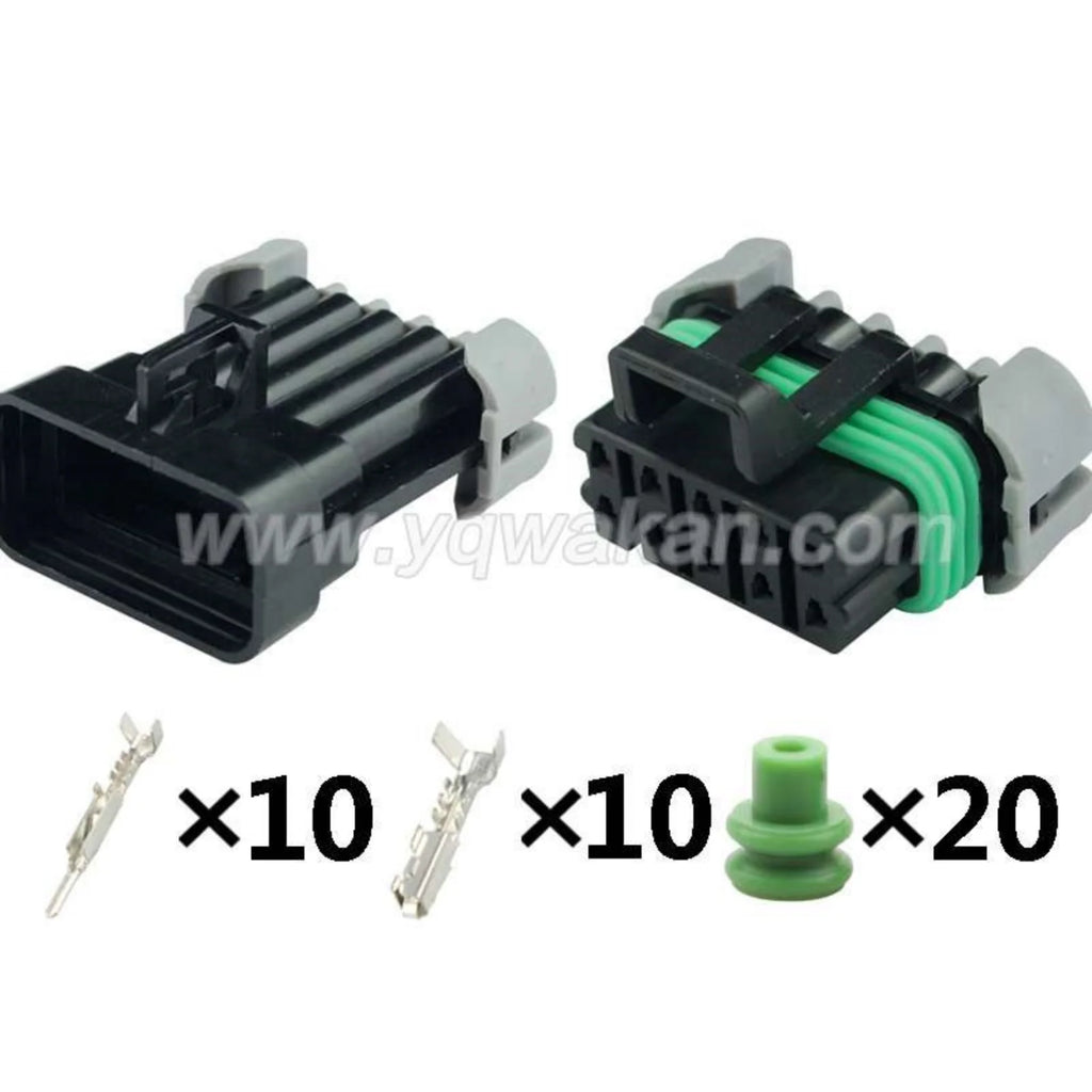 10-PIN Connector Waterproof 1.5mm Male Female Connector Wiring Harness  Cable Plug 12045808 12065425 With Terminals