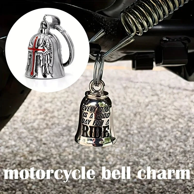Vintage Punk Angel Pendant Motorcycle Bell Necklace For Men Symbol Of Protection And Good Luck Lucky Gift Sending off boyfriend