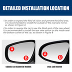 Car Blind Spot Mirror 360 Degree Adjustable Wide Angle Auxiliary Rearview Convex Mirror Universal Auto Car Auxiliary Mirror
