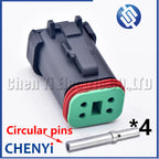 4 Pin Black DT series Connector Waterproof Plug Socket DT06-4S DT04-4P DT06-4S-E005 DT04-4P-E005 For Engineering Vehicle Deutsch