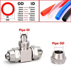 Pneumatic Push-In Fitting Set, Copper Nickel Plated Air Hose Connectors for 4mm–16mm Tube (KPU KPV KPE KPZA KPM)