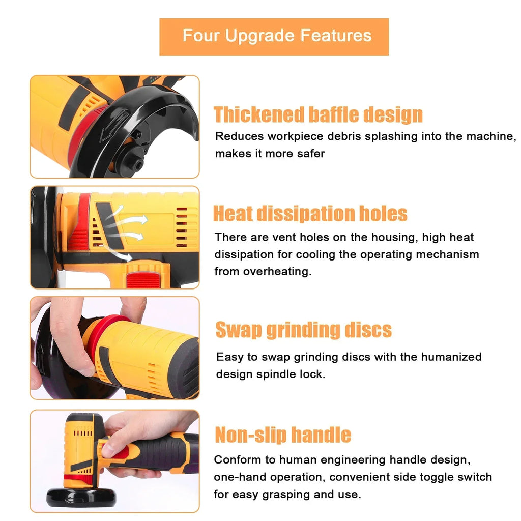 12V Cordless Electric Angle Grinder 19500rpm Lithium Battery Mini Polishing Grinding Machine Diamond Cutting Power Grinder Amagi