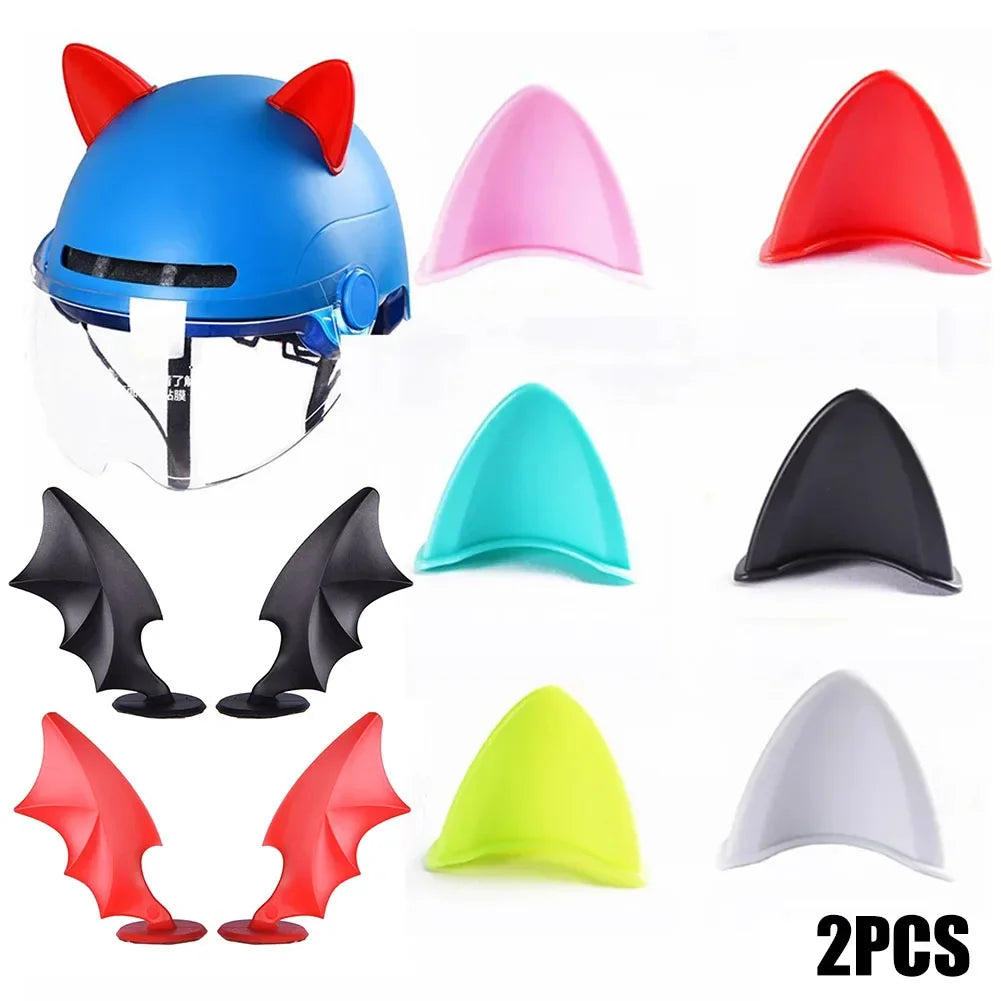 2pcs Motorbike Helmet Accessories Cat Ears Accessories Electric Car Children's Helmet Cartoon Modelling Cute Helmet Amagi