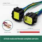 Waterproof connector, terminal, plug, wire harness, male and female, four-core, six-core, 16-core, 248-hole, fast amp1.8 car