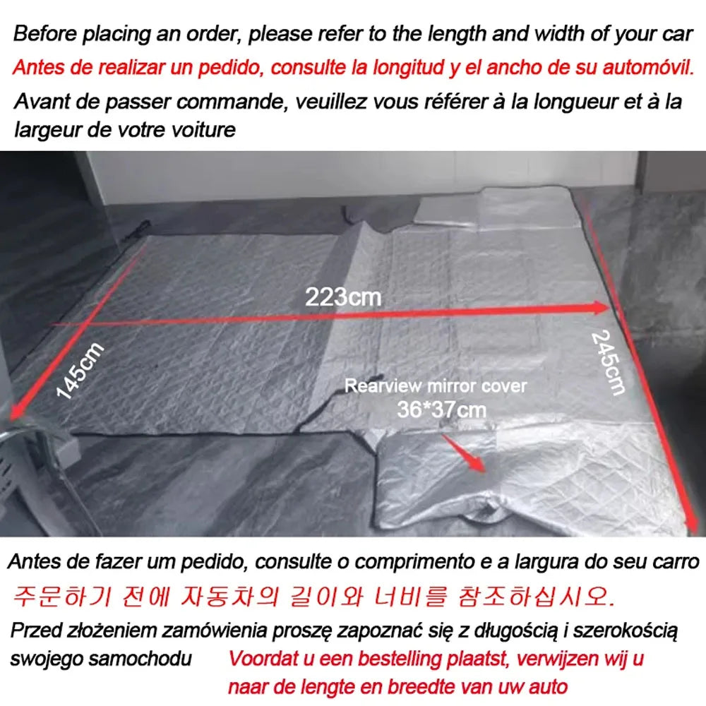 Universal Thicken Car Snow Cover Extra Large Windshield Hood Protection Cover Snowproof Anti-Frost Sunshade Protector Accessorie