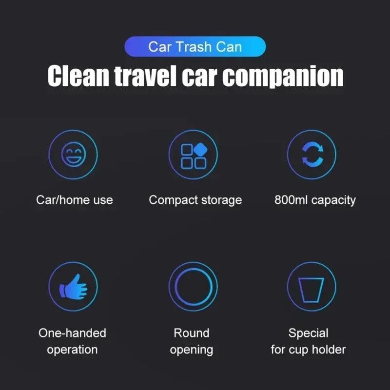 Auto Garbage Bin Ashtray Leak-proof Car Cup Holder Trash Can with Cover Storage Box Bucket Waterproof Acessory Amagi