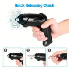 47-Piece Cordless Electric Screwdriver Kit with LED Light, Rechargeable Multifunctional Drill Driver for Home Projects