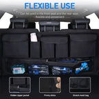 Car Trunk Organizer Rear Seat Back Storage Bag Net High Capacity Hanging Tidying Interior Pouch Auto Accessories Supplies Tools