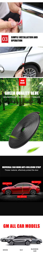 5M Car Door Edge Rubber Scratch Protector Strips Car Styling Mouldings Protection Side Doors Moldings Adhesive Scratch Tools New