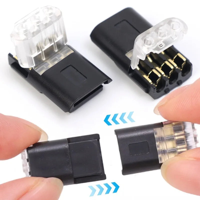 3-Pin Plug Electrical Connector 3-Wire Interchangeable Quick Wire Connector Automotive Wire Cable Ribbon Terminal Connector