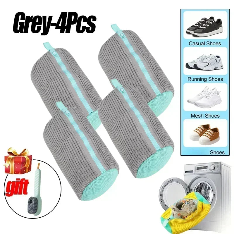 1-2PCS Wash Shoes Bag Padded Net Laundry Shoes Protector Fluffy Fibers Polyester Washing Shoes Machine Laundry Bag Drying Amagi
