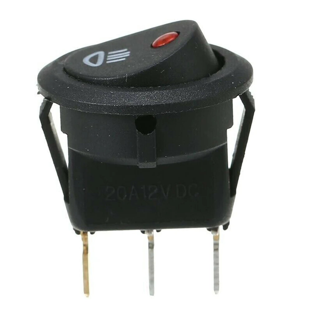1 PC 23mm Car On  Off Rocker Switch Round 12V Red Led  Fog Light Lamp Symbol Car Van Truck  ABS Plastic Fog Light Switch