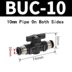 BUC Pneumatic Manual Valve - Straight Head Quick Coupling Steering Switch Manual Ball Valve for Air Hose (4mm,6mm,8mm,10mm,12mm)